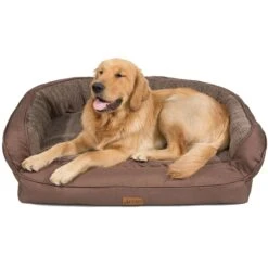 3 Dog Pet Supply EZ Wash Fleece Headrest Dog Bed, Chocolate, Large -Cozy Paws 703230 PT3. AC SS1800 V1668186442