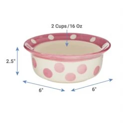 PetRageous Designs Polka Paws Deep Ceramic Dog & Cat Bowl -Cozy Paws 70325 PT1. AC SS1800 V1598623469