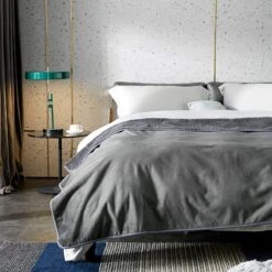 Allisandro Extra Soft Micro Fleece With Sherpa Triple Layer Tech Waterproof Cat & Dog Blanket, Dark Grey -Cozy Paws 703486 PT5. AC SS1800 V1668186811