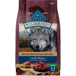 Blue Buffalo Wilderness Rocky Mountain Recipe Adult High Protein Natural Bison & Grain Dry Dog Food, 28-lb Bag