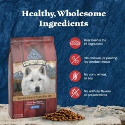 Blue Buffalo Wilderness Rocky Mountain Recipe Senior High Protein Natural Red Meat & Grain Dry Dog Food, 28-lb Bag -Cozy Paws 711326 PT5. AC SS1800 V1694547654