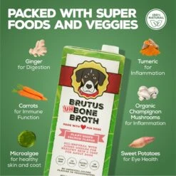 Brutus Broth Vegetable Broth Salmon Flavor Grain-Free Dog Food, 32-oz Bag -Cozy Paws 715054 PT5. AC SS1800 V1668762140