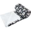 HappyCare Textiles Ultra Soft Cozy Flannel Paw Print Sherpa Cat & Dog Blanket, 50x60-in -Cozy Paws 715070 MAIN. AC SS1800 V1669413262