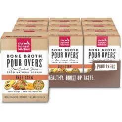 The Honest Kitchen Pumpkin POUR OVERS Chicken & Pumpkin Stew Wet Dog Food Topper & The Honest Kitchen Bone Broth POUR OVERS Beef Stew Wet Dog Food Topper -Cozy Paws 715750 PT5. AC SS1800 V1669737047