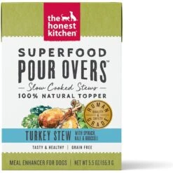 The Honest Kitchen Bone Broth POUR OVERS Beef Stew Wet Dog Food Topper & The Honest Kitchen Superfood POUR OVERS Turkey Stew With Veggies Wet Dog Food Topper -Cozy Paws 715774 PT5. AC SS1800 V1669737052
