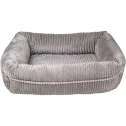 HappyCare Textiles Orthopedic Decorative Corduory Rectangle Bolster Cat & Dog Bed