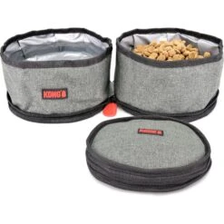 KONG Fold-Up Double Dog Bowl -Cozy Paws 721518 PT3. AC SS1800 V1671032957