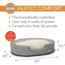 K&H Pet Products Thermo-Snuggly Sleeper Heated Dog Bed -Cozy Paws 72233 PT1. AC SS1800 V1698864310