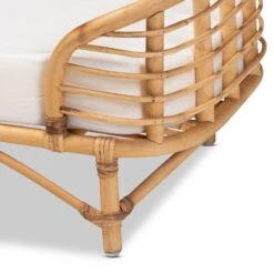 Bali & Pari Marcy Rattan With Cushion Dog & Cat Bed, Natural Brown & White -Cozy Paws 725246 PT4. AC SS1800 V1669911318