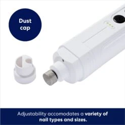 Rechargeable Cordless Cat & Dog 3-Speed Nail Grinder, White -Cozy Paws 729774 PT2. AC SS1800 V1687894786