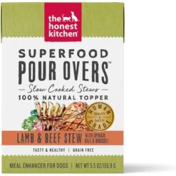 The Honest Kitchen Bone Broth POUR OVERS Beef Stew Wet Dog Food Topper & The Honest Kitchen Superfood POUR OVERS Lamb & Beef Stew With Veggies Wet Dog Food Topper -Cozy Paws 730662 PT5. AC SS1800 V1670005519