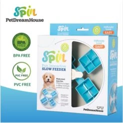 Pet Dream House SPIN Interactive Windmill Style Easy Level Slow Feeder Dog Bowl, Blue -Cozy Paws 731870 PT3. AC SS1800 V1678741859