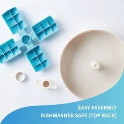 Pet Dream House SPIN Interactive Windmill Style Easy Level Slow Feeder Dog Bowl, Blue -Cozy Paws 731870 PT5. AC SS1800 V1678737924