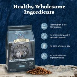Blue Buffalo Wilderness Adult High Protein Natural Chicken & Wholesome Grains Dry Dog Food -Cozy Paws 733462 PT5. AC SS1800 V1694547659