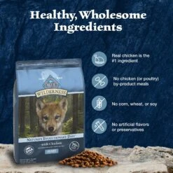 Blue Buffalo Wilderness Puppy High Protein Natural Chicken & Wholesome Grains Dry Dog Food -Cozy Paws 733510 PT5. AC SS1800 V1694547714