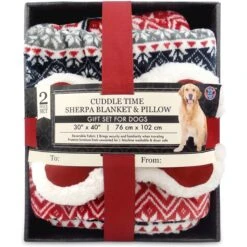 Bow-Wow Pet Sherpa Dog Blanket & Pillow Set