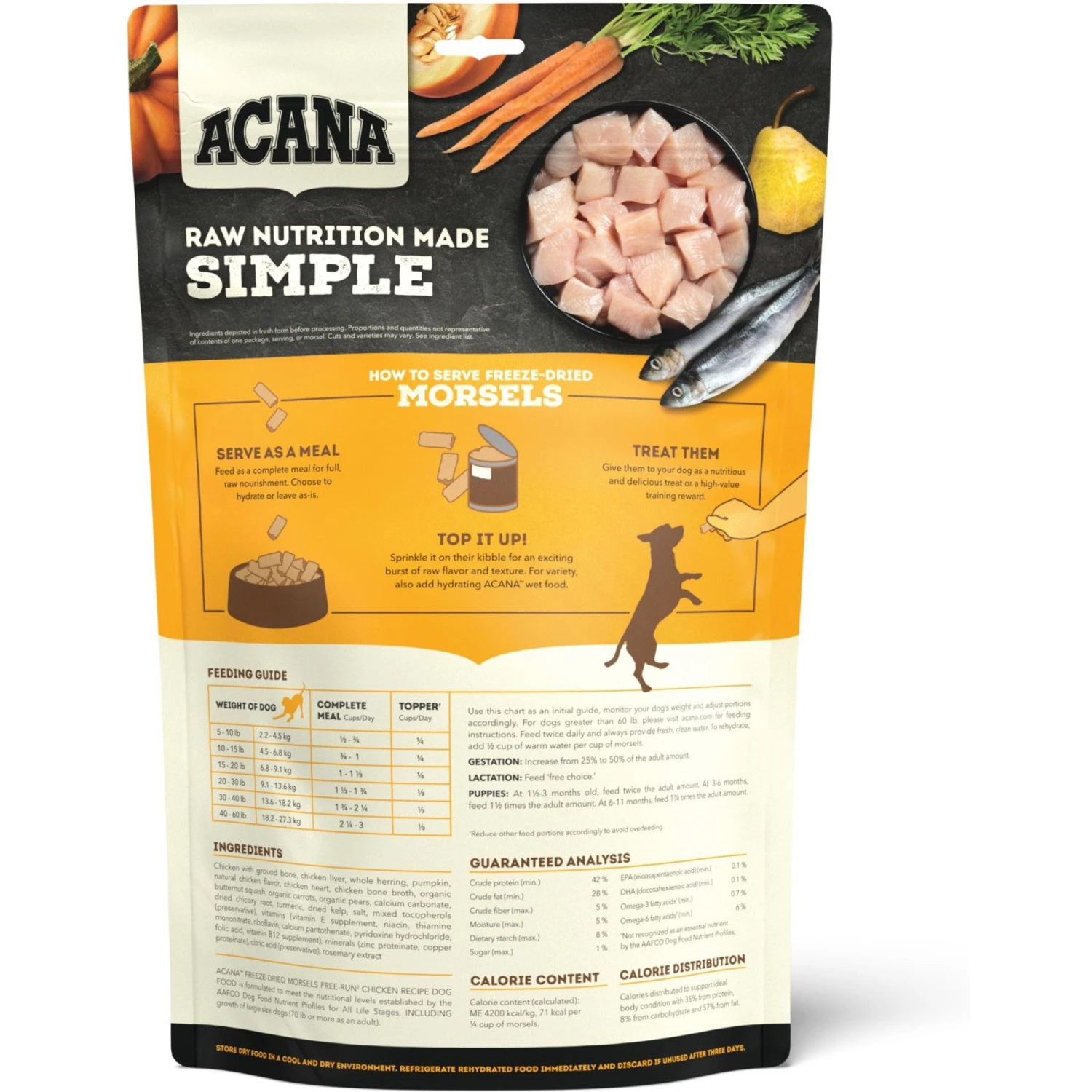 ACANA Chicken Recipe Morsels Grain-Free Freeze-Dried Dog Food & Topper, 8-oz Bag 5 ACANA Chicken Recipe Morsels Grain-Free Freeze-Dried Dog Food & Topper, 8-oz Bag - Image 3