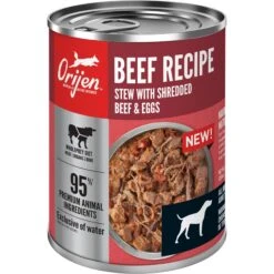 ORIJEN Real Meat Shreds Beef Recipe Stew Grain-Free Wet Dog Food, 12.8-oz Can, Case Of 12 -Cozy Paws 741414 PT1. AC SS1800 V1681929141