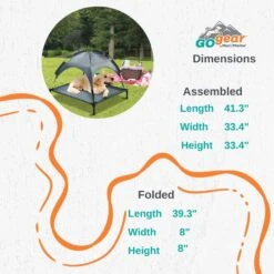 Max & Marlow Go Gear Outdoor Elevated Cat & Dog Bed Mat, Gray, Medium -Cozy Paws 741902 PT2. AC SS1800 V1674068984