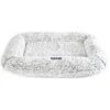 Max & Marlow Plush Sherpa Bolstered Crate Dog & Cat Bed, Gray, Small