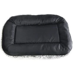 Max & Marlow Plush Sherpa Bolstered Crate Dog & Cat Bed, Gray, Small -Cozy Paws 744670 PT5. AC SS1800 V1674080179