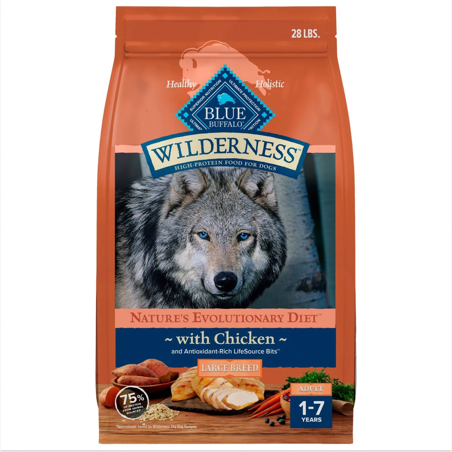 Blue Buffalo Wilderness Large Breed Adult High Protein Natural Chicken & Wholesome Grains Dry Dog Food 3 Blue Buffalo Wilderness Large Breed Adult High Protein Natural Chicken & Wholesome Grains Dry Dog Food