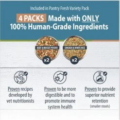 JustFoodForDogs Pantry Fresh Beef & Chicken Variety Pack, 12.5-oz Pouch, Case Of 4 -Cozy Paws 749822 PT1. AC SS1800 V1674769808