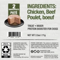 PureBites Dog Pates Chicken & Beef Food Topping, 2.5-oz Can -Cozy Paws 750734 PT1. AC SS1800 V1677619076