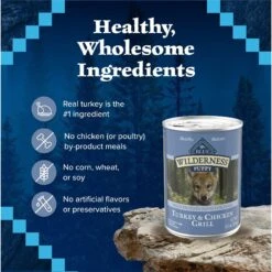 Blue Buffalo Wilderness Turkey & Chicken Grill Grain-Free Puppy Canned Dog Food -Cozy Paws 75750 PT5. AC SS1800 V1646782434