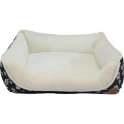 HappyCare Textiles Durable Printed Oxford Plush Bolster Cat & Dog Bed -Cozy Paws 760374 PT2. AC SS1800 V1675088053