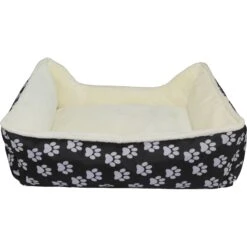 HappyCare Textiles Durable Printed Oxford Plush Bolster Cat & Dog Bed -Cozy Paws 760374 PT5. AC SS1800 V1674836954
