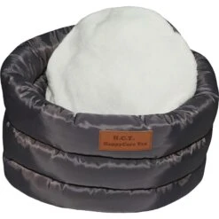 HappyCare Textiles Durable Round Velvet Puppy Dog Bed With Removable Cushion -Cozy Paws 760678 PT4. AC SS1800 V1674836904