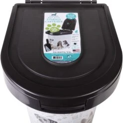 Pounce + Fetch Air Tight Cat & Dog Food Storage Container On Wheels With Scoop & Lock Cover, White, 33-lit -Cozy Paws 763982 PT3. AC SS1800 V1676751055