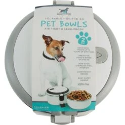 Pounce + Fetch Round 2-Tier Stainless Steel Insulated Cat & Dog Bowls -Cozy Paws 763998 PT2. AC SS1800 V1676747366