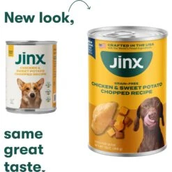 Jinx Chicken & Sweet Potato Chopped Recipe Grain-Free Wet Dog Food, 13-oz Can, Case Of 12 -Cozy Paws 765614 PT1. AC SS1800 V1675201412