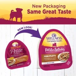 Wellness Petite Entrees Mini-Filets With Roasted Beef, Carrots & Red Peppers In Gravy Grain-Free Wet Dog Food, 3-oz Tray, Case Of 24 -Cozy Paws 76677 PT1. AC SS1800 V1657661024