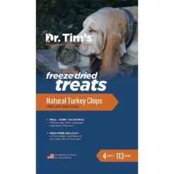 Dr. Tim's Natural Turkey Chips Genuine Freeze-Dried Dog & Cat Treats -Cozy Paws 77193 PT4. AC SS1800 V1522089633