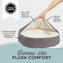 Best Friends By Sheri Cozy Cuddler Mason Microfiber Hooded Blanket Cat & Dog Bed -Cozy Paws 774094 PT2. AC SS1800 V1678738455