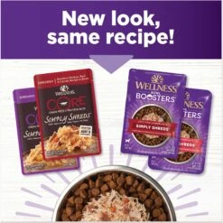 Wellness Bowl Boosters Simply Shreds Variety Pack Dog Food Topping, 2.8-oz Pouch, 12 Count -Cozy Paws 778414 PT2. AC SS1800 V1676653968