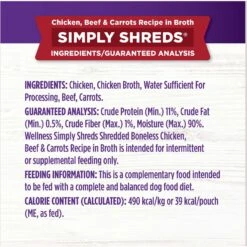 Wellness Bowl Boosters Simply Shreds Variety Pack Dog Food Topping, 2.8-oz Pouch, 12 Count -Cozy Paws 778414 PT5. AC SS1800 V1676653247