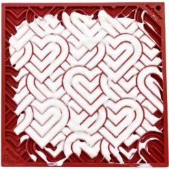 SodaPup Love Hearts E-Mat Dog Lick Mat, Large, Red -Cozy Paws 781014 PT2. AC SS1800 V1685471242