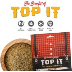 Grandma Lucy's Top It Beef Stew Grain-Free Dry Dog & Cat Food Topping, 4-oz Bag -Cozy Paws 782526 PT2. AC SS1800 V1677513188