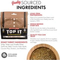 Grandma Lucy's Top It Turkey Dinner Grain-Free Dry Dog & Cat Food Topping, 4-oz Bag -Cozy Paws 782542 PT5. AC SS1800 V1677513239