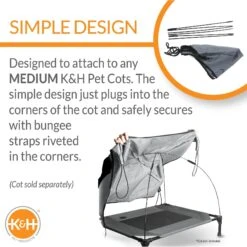 K&H Pet Products Canopy Add On For Elevated Dog Bed -Cozy Paws 78461 PT2. AC SS1800 V1624629492