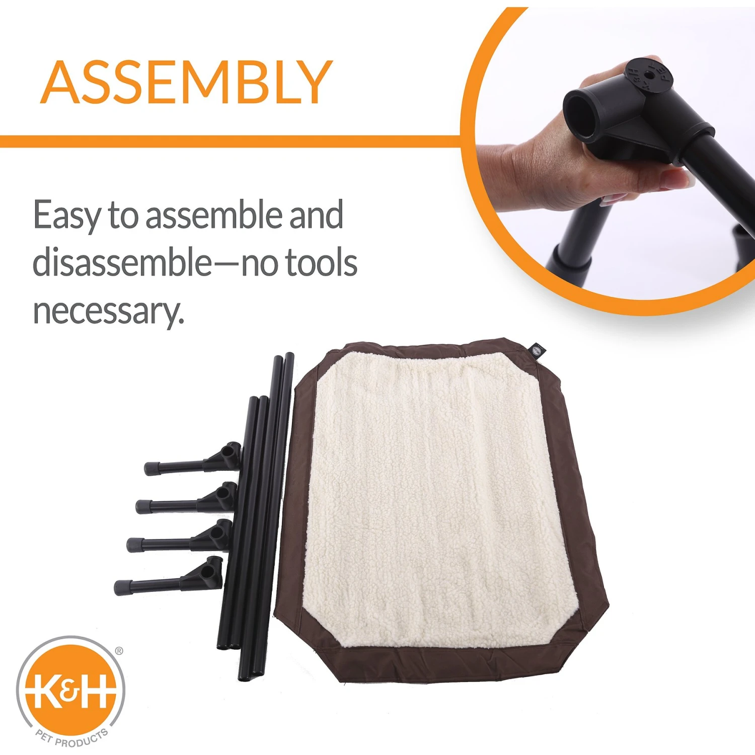 K&H Pet Products Self-Warming Cot Cover For Elevated Dog Bed 7 K&H Pet Products Self-Warming Cot Cover For Elevated Dog Bed - Image 5