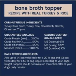 CANIDAE PURE Real Turkey & Rice Bone Broth Wet Dog Food Topper, 5.5-oz Box, Case Of 6 -Cozy Paws 787142 PT5. AC SS1800 V1678722397