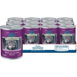 Blue Buffalo Wilderness Adult High Protein Natural Chicken & Wholesome Grains Dry Dog Food & Blue Buffalo Wilderness Beef & Chicken Grill Grain-Free Canned Dog Food -Cozy Paws 796158 PT5. AC SS1800 V1678140660