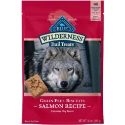 Blue Buffalo Wilderness Adult High Protein Natural Salmon & Wholesome Grains Dry Dog Food & Blue Buffalo Wilderness Trail Treats Grain-Free Salmon Biscuits Dog Treats -Cozy Paws 796254 PT5. AC SS1800 V1678140285