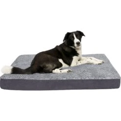 FurHaven Two-Tone Fur & Suede Deluxe Full Support Bolster Cat & Dog Bed With Removable Cover -Cozy Paws 816734 PT3. AC SS1800 V1704234973