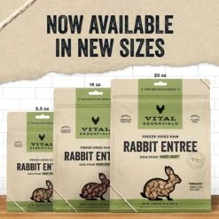 Vital Essentials Freeze-Dried Raw Rabbit Entree Mini Nibs Dog Food -Cozy Paws 820926 PT2. AC SS1800 V1681850116